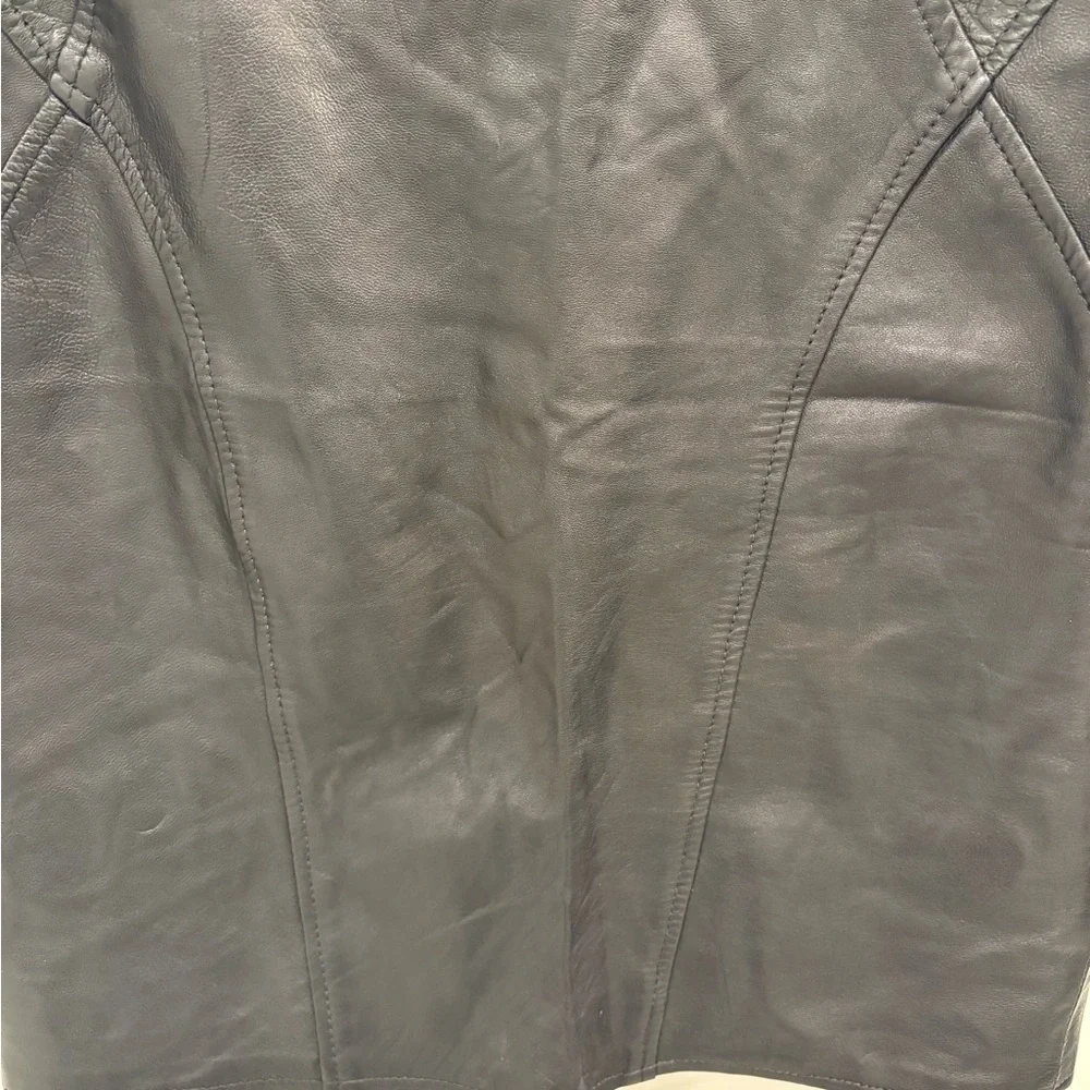Vintage Soft Black Leather Skirt Size 8 - Picture 6 of 16